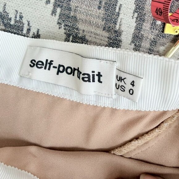 Self-Portrait Floral Lace Ruffled Skirt – White/Beige Size 0 - Picture 4 of 6